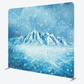Aperturee - Aperturee Winter Blue Snowy Iceberg Square Tension Backdrop